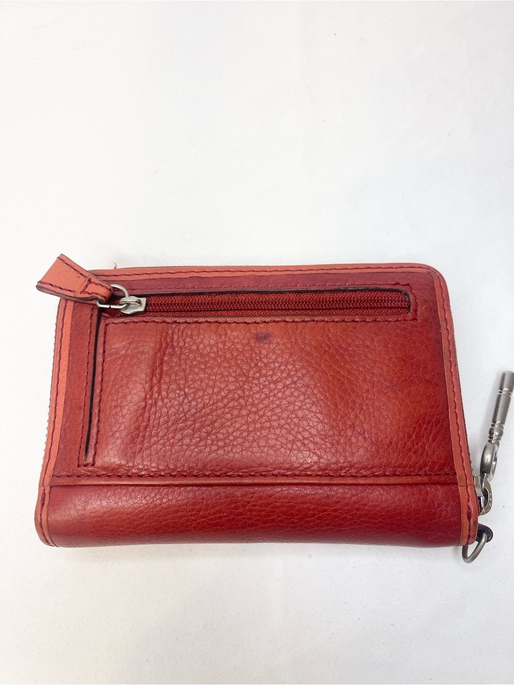 Fossil Red Leather Zip Wallet with Swan Accent - Picture 2 of 16